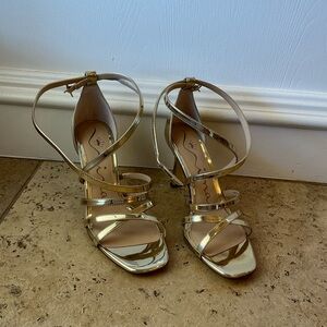 Elegant Gold Strappy Heels